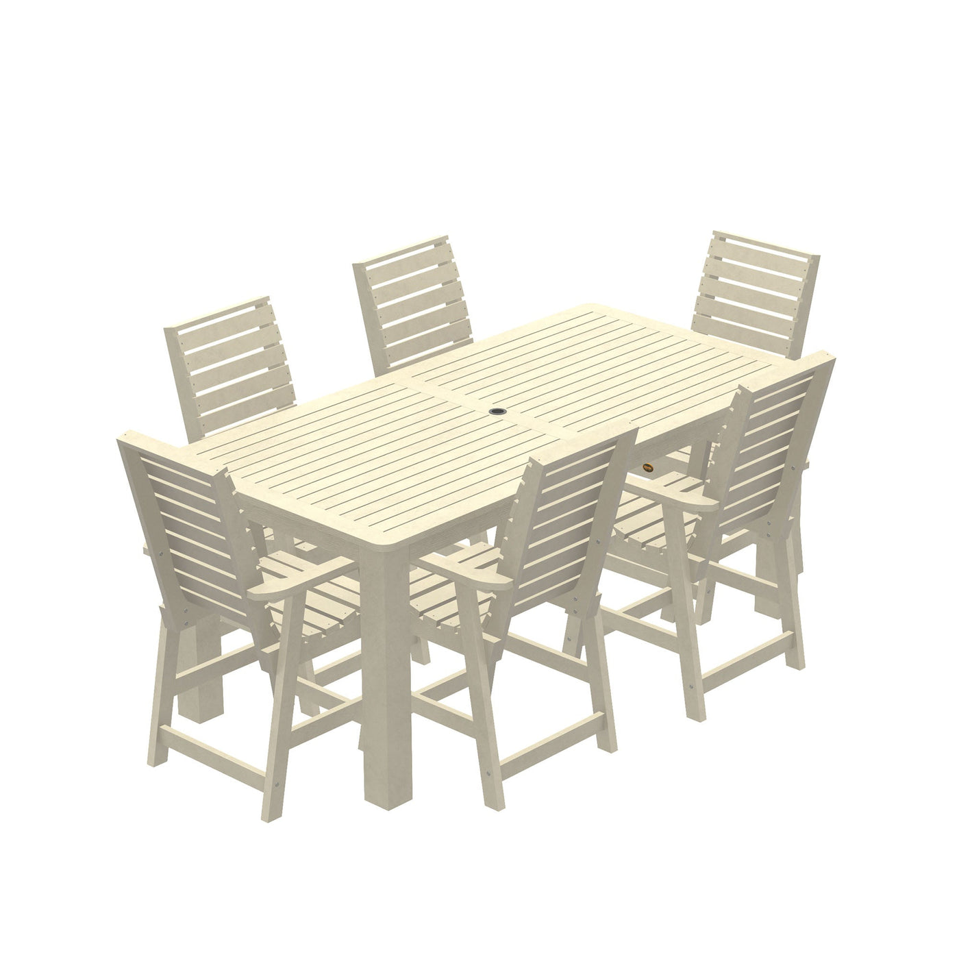 Glennville 7pc 42x84 Counter Dining Set Dining Sequoia Professional Whitewash 