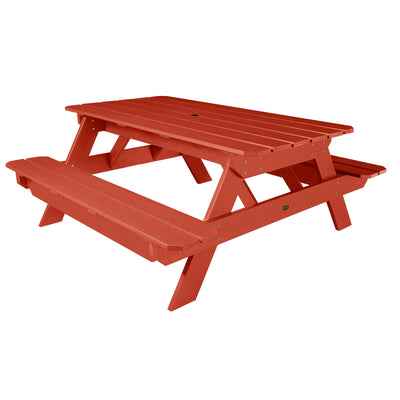 Commercial Grade "National" Picnic Table Dining Sequoia Professional Rustic Red 
