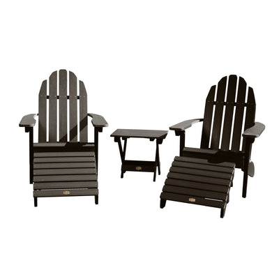 2 Essential Adirondack Chairs with Folding Side Table & 2 Folding Ottomans ELK OUTDOORS® Canyon 