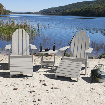 2 Essential Adirondack Chairs with Folding Side Table & 2 Folding Ottomans Kitted Sets ELK OUTDOORS® 
