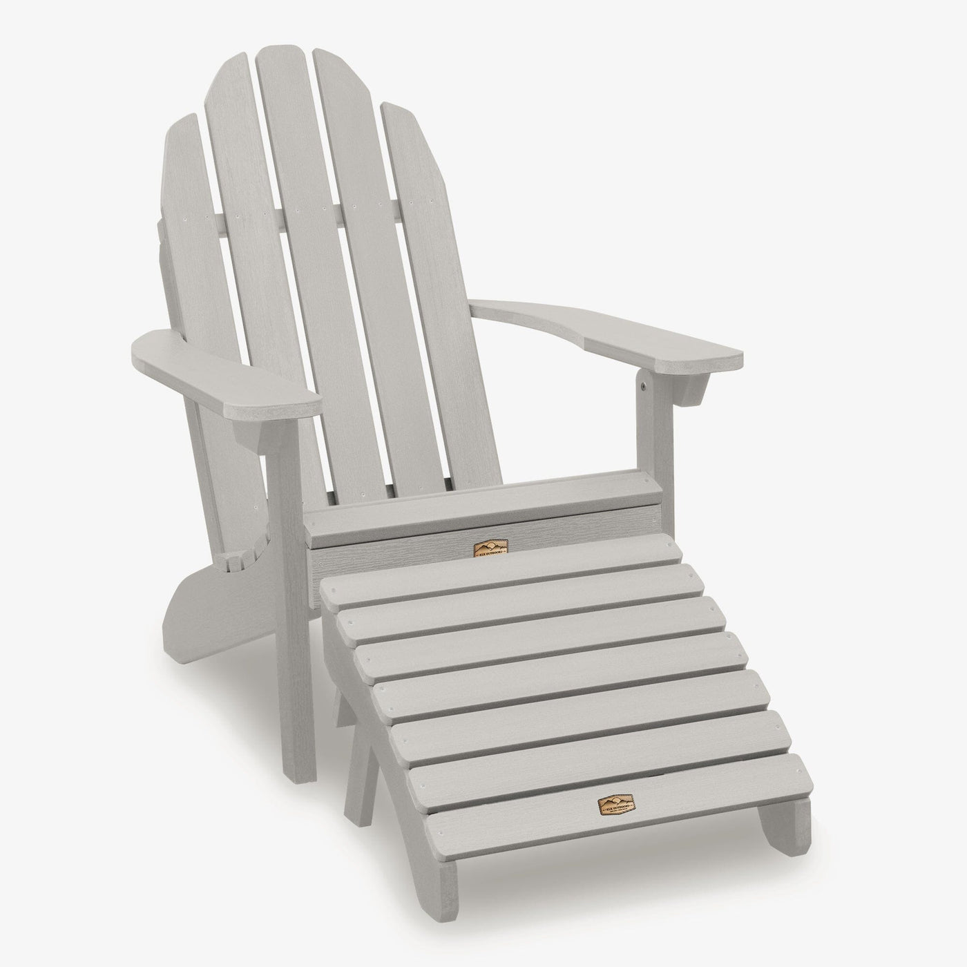 Essential Adirondack Chair with Essential Folding Ottoman Adirondack Chairs ELK OUTDOORS® Harbor Gray 