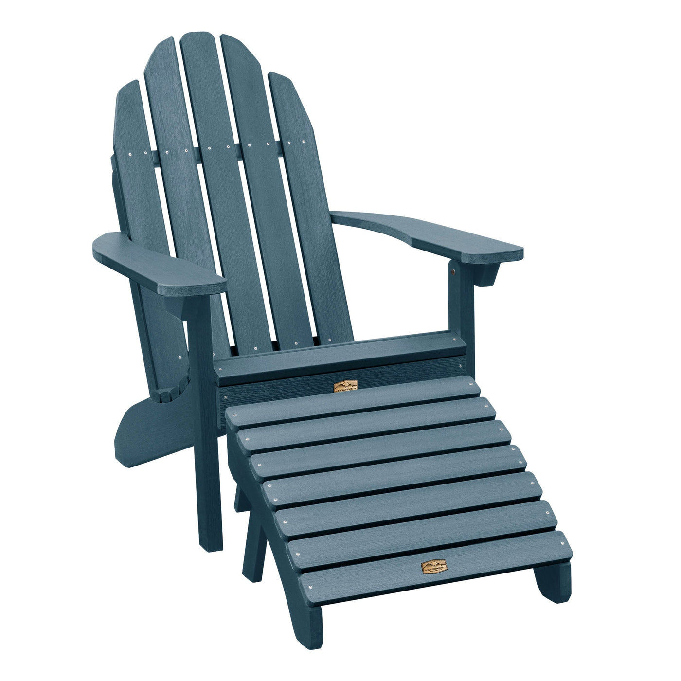 Essential Adirondack Chair with Essential Folding Ottoman ELK OUTDOORS® Nantucket Blue 