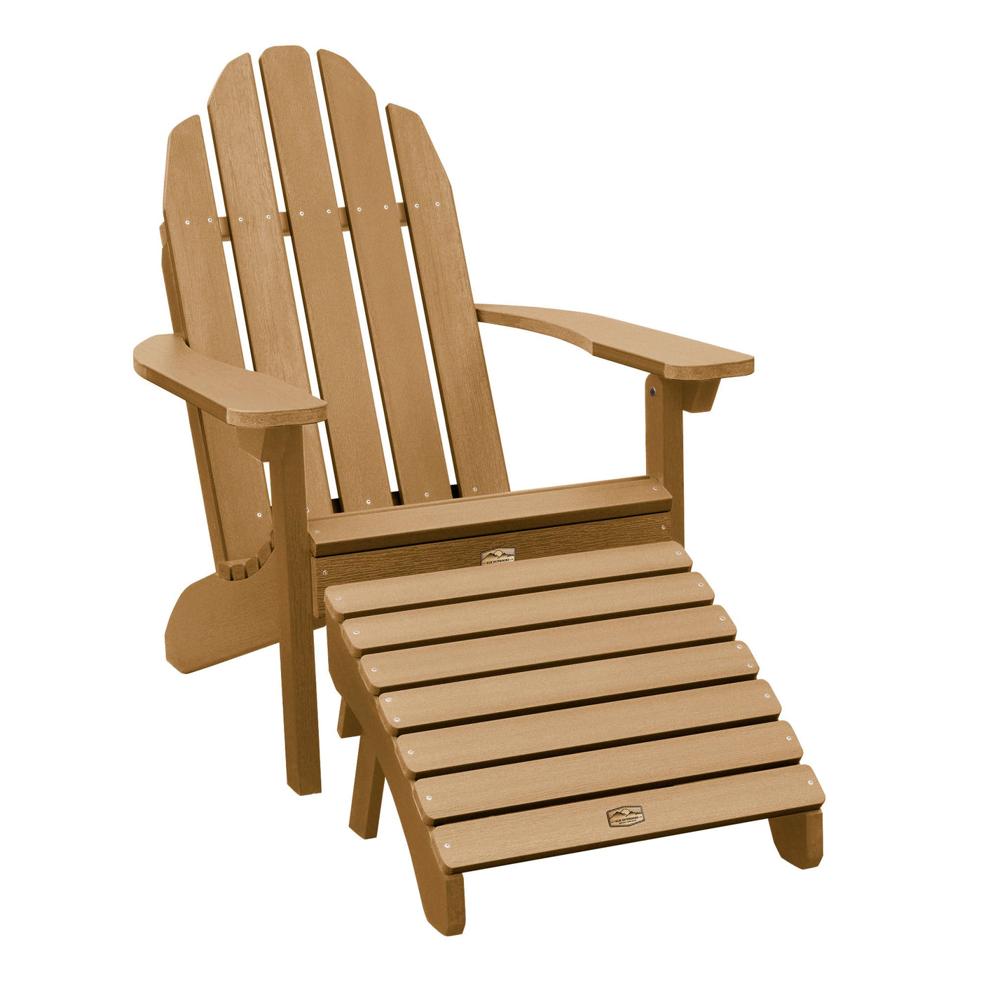 Essential Adirondack Chair with Essential Folding Ottoman ELK OUTDOORS® Toffee 