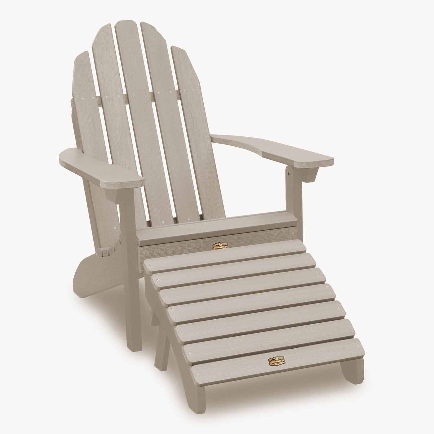 Essential Adirondack Chair with Essential Folding Ottoman Adirondack Chairs ELK OUTDOORS® Woodland Brown 