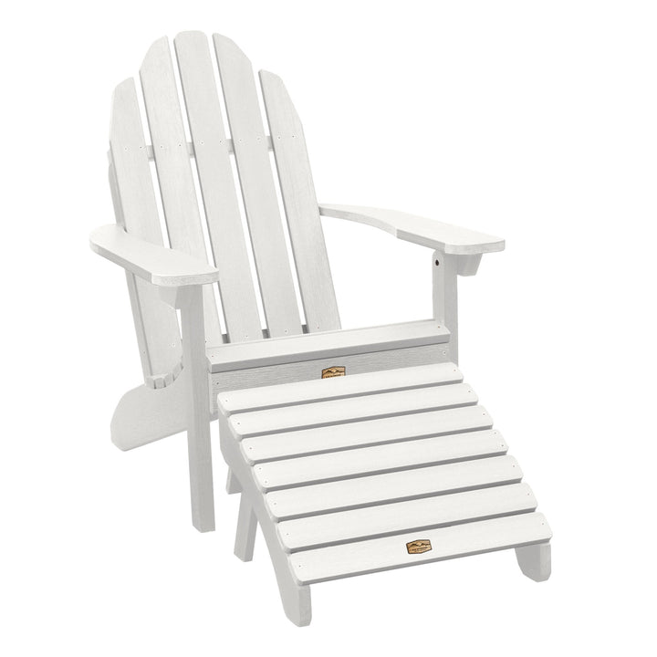 Essential Adirondack Chair with Essential Folding Ottoman ELK OUTDOORS® White 