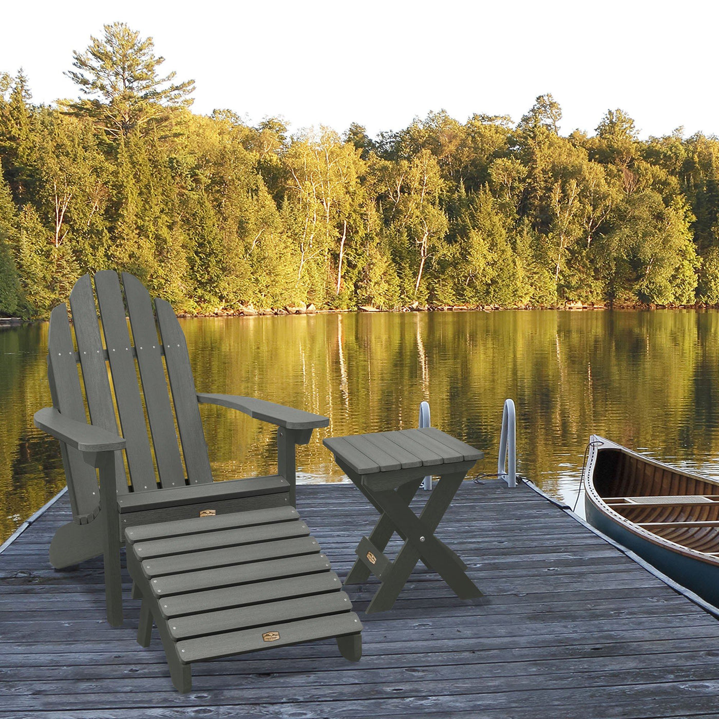 Essential Adirondack Chair with Ottoman & Folding Side Table ELK OUTDOORS® 