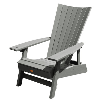 Refurbished Manhattan Beach Adirondack Chair with Wine Glass Holder Highwood USA Coastal Teak 