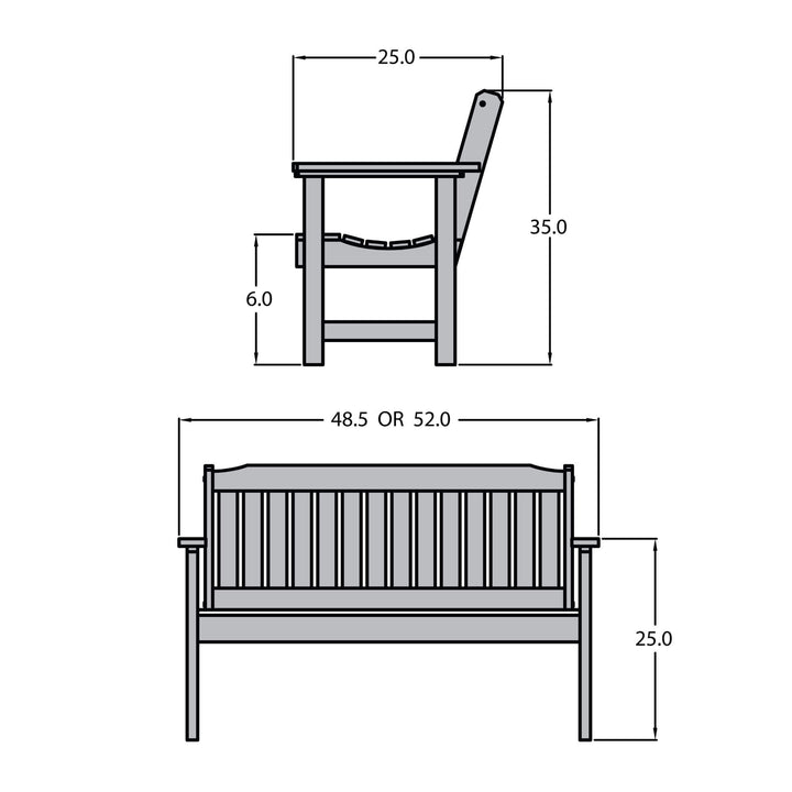 Refurbished Lehigh 4ft Garden Bench Highwood USA 
