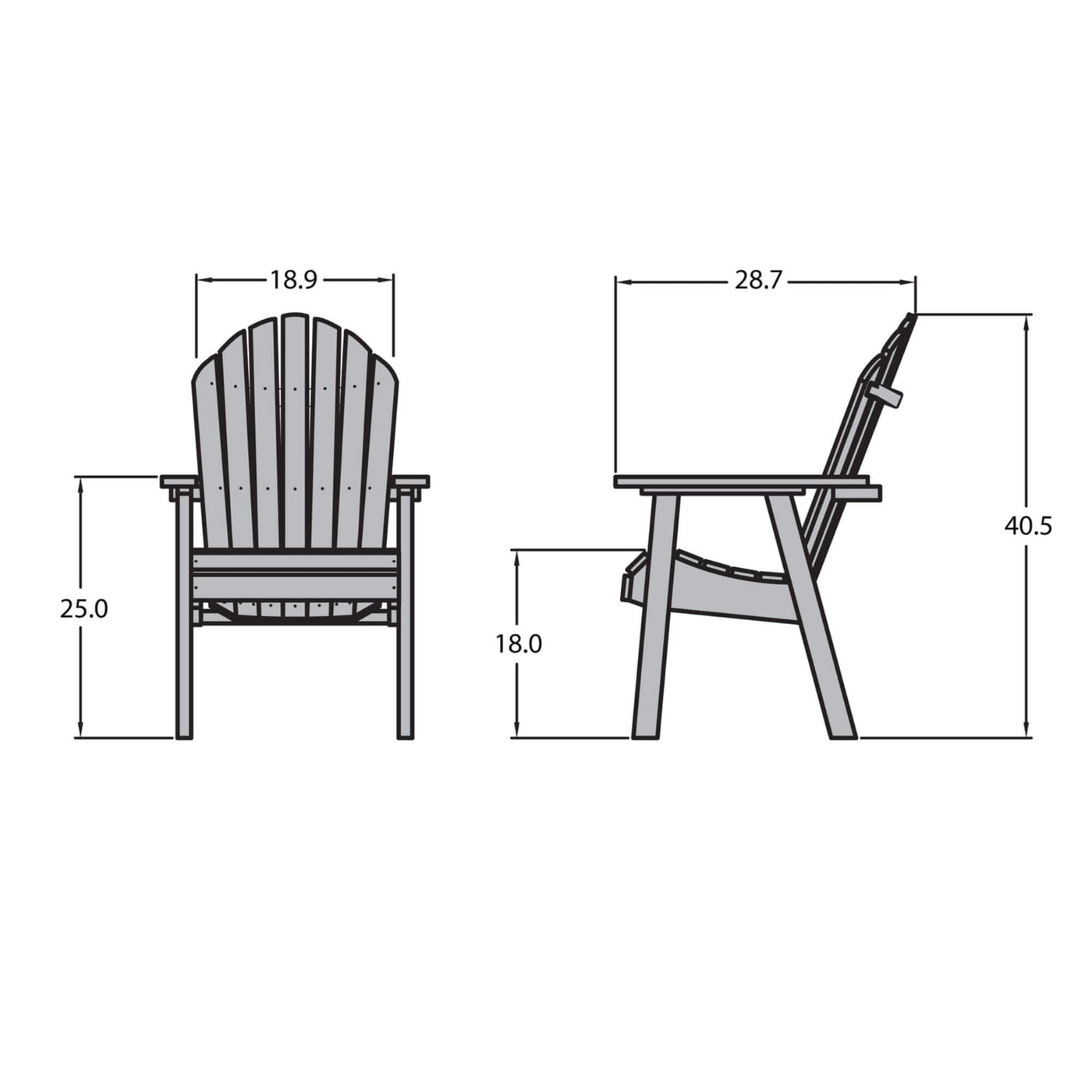 Refurbished Hamilton Deck Chair Highwood USA 