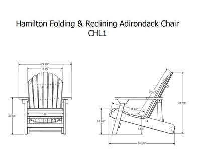 Refurbished Hamilton Folding & Reclining Adirondack Chair Highwood USA 