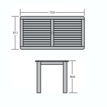 Refurbished Rectangular 36in x 72in Counter Height Dining Table Highwood USA 