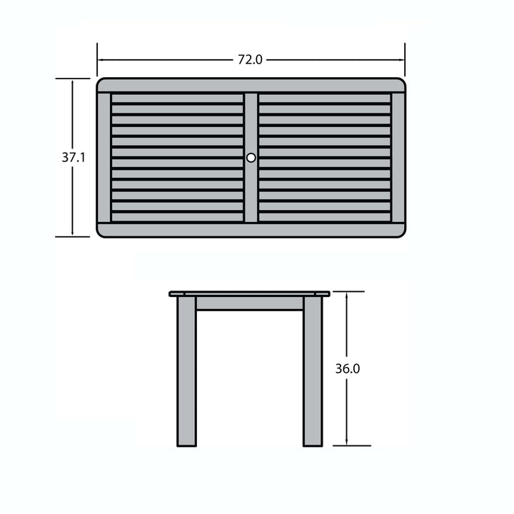 Refurbished Rectangular 36in x 72in Counter Height Dining Table Highwood USA 