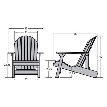 Refurbished King Hamilton Folding & Reclining Adirondack Chair Highwood USA 