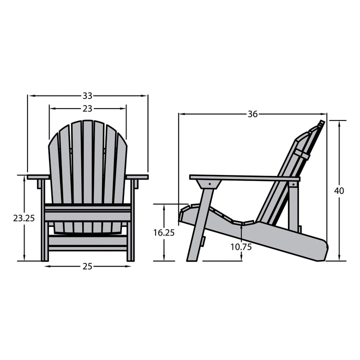 Refurbished King Hamilton Folding & Reclining Adirondack Chair Highwood USA 