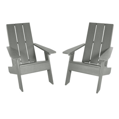 Set of Two Barcelona Modern Adirondack Chairs Highwood USA Coastal Teak 