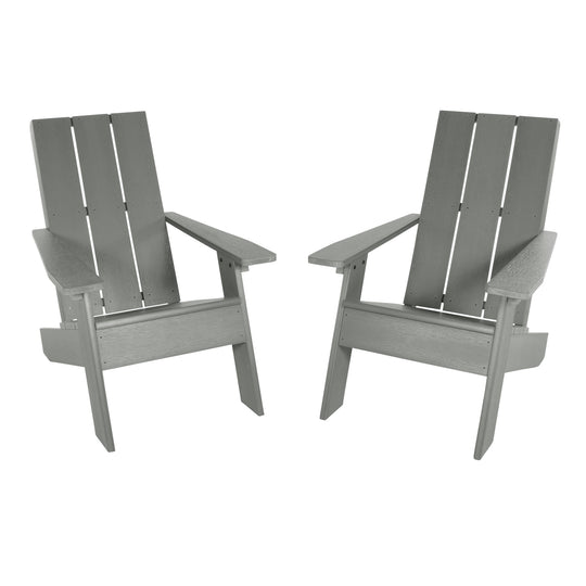 Two Italica Adirondack chairs in Coastal Teak Gray. 