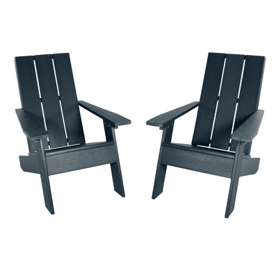 Two Italica Adirondack chairs in Federal Blue 
