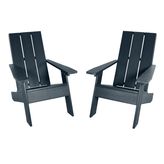 Two Italica Adirondack chairs in Federal Blue 