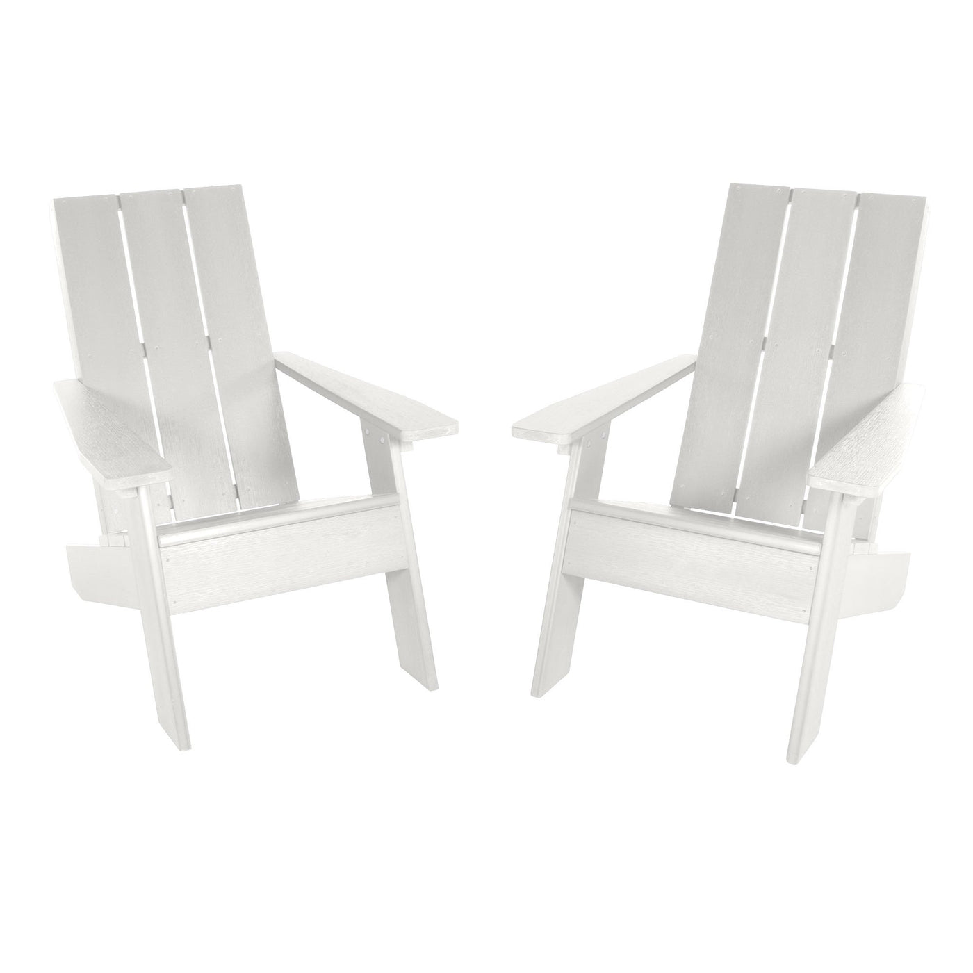 Set of Two Barcelona Modern Adirondack Chairs Highwood USA White 