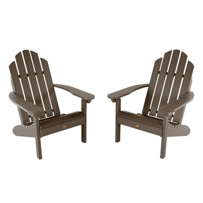 Set of Two Classic Westport Adirondack Chairs Highwood USA Weathered Acorn 