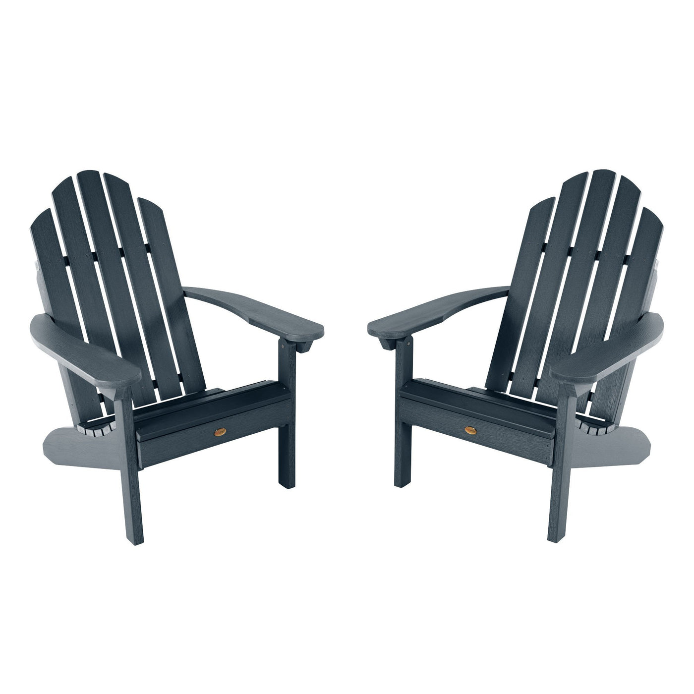 Set of Two Classic Westport Adirondack Chairs Highwood USA Federal Blue 
