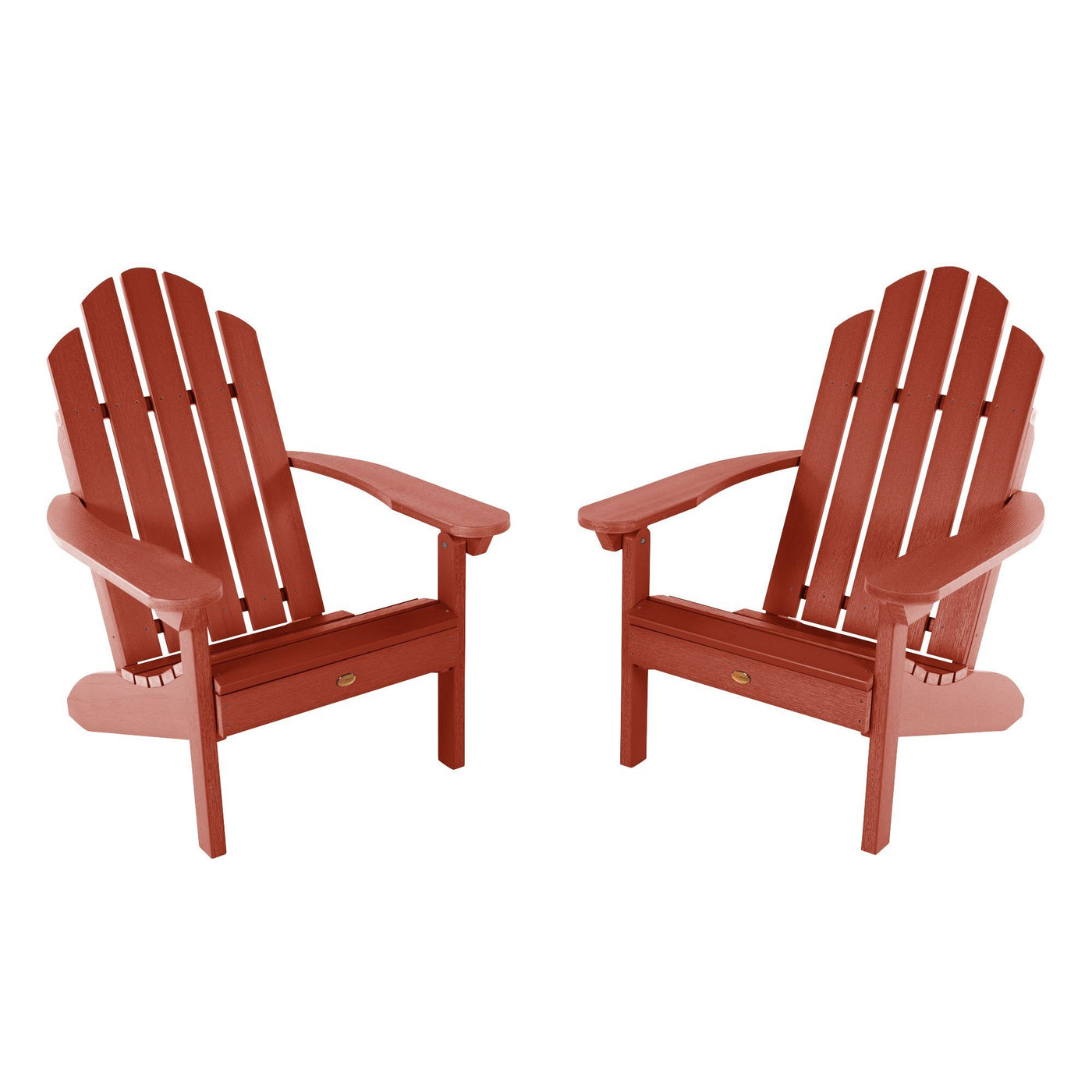 Set of Two Classic Westport Adirondack Chairs Highwood USA Rustic Red 