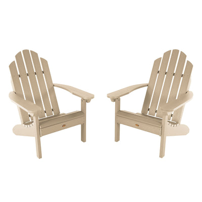 Set of Two Classic Westport Adirondack Chairs Highwood USA Tuscan Taupe 