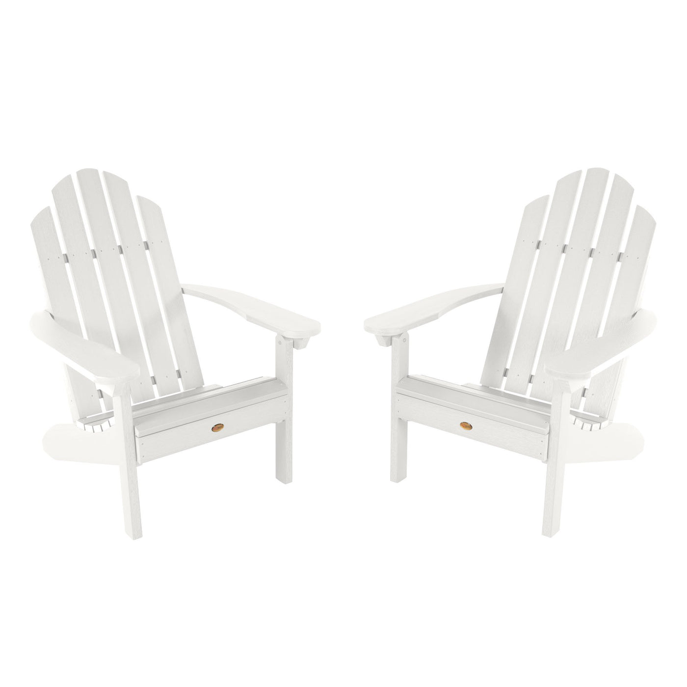 Set of Two Classic Westport Adirondack Chairs Highwood USA White 