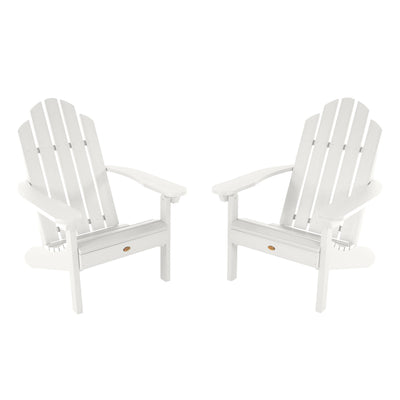 Set of Two Classic Westport Adirondack Chairs Highwood USA White 
