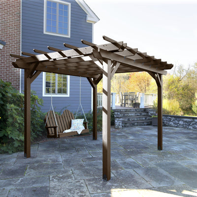 Bodhi 10’ x 10’ DIY Pergola with 4’ Classic Westport Porch Swing Highwood USA 