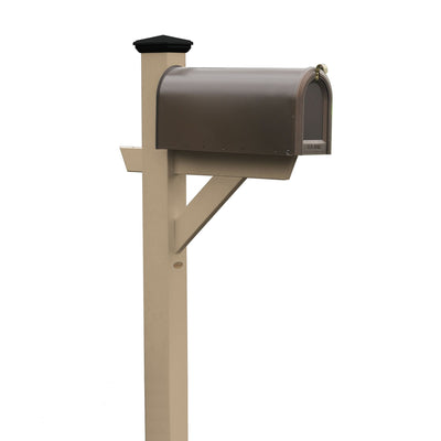 Refurbished Hazleton Mailbox Post Highwood USA Tuscan Taupe 
