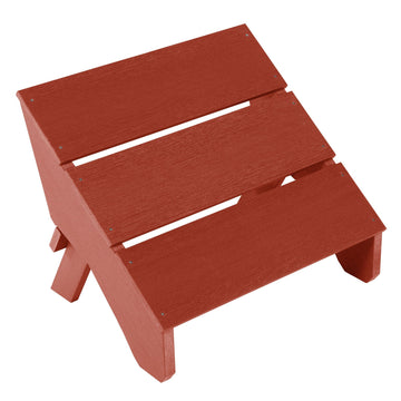 Italica Modern Ottoman in Rustic Red